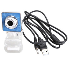  | USB 2.0 360 Degree Rotation Web Camera Webcam with Mic for Laptop
Desktop (Blue) (Intl)