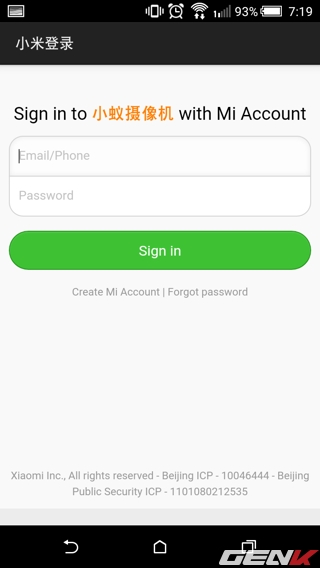 Bạn phải cần đăng ký tài khoản Mi Account để sử dụng ứng dụng này