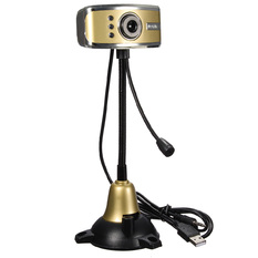  | HD USB LED Webcam Night Vision Camera with Mic for Desktop (Gold)
(Intl)