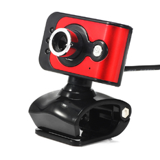  | HD Webcam 3 LED Built-in MIC (Red) (Intl)