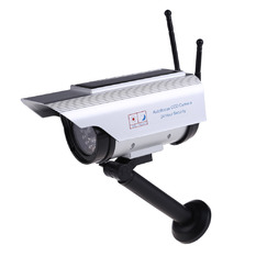  | Solar Power Fake Dummy Outdoor Security Home CCTV Camera Flashing LED Light (Silver) (Intl)