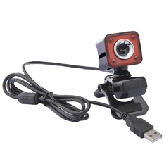  | USB 2.0 1080P 12MP 4LED HD Webcam Web Mic black Red (Intl)