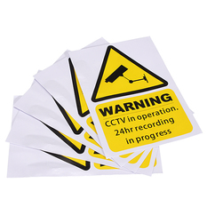  | Window Warning Stickers Signs Decal CCTV In Operation Security
Camera Home set of 5 (Intl)